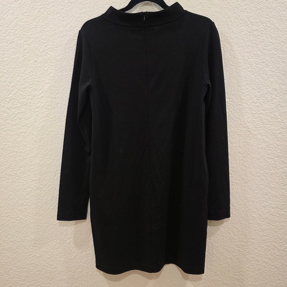 FUZZI Mock Neck Long Sleeve Mini Dress Small Black With Pockets Made in Italy - Picture 6 of 11